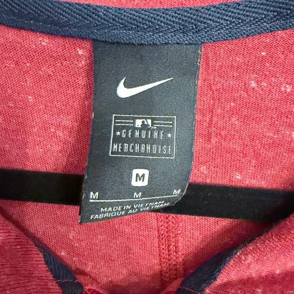 Nike MLB Boston Red Sox Full Zip Hoodie Red Heathered Graphic Sweatshirt Mens M